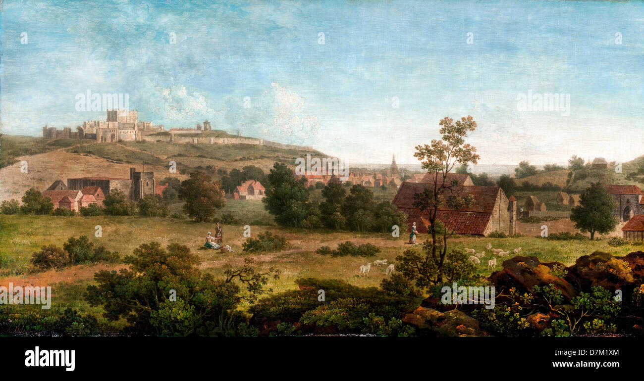 Arthur Nelson, Landschaft mit Dover Castle, das in der Ferne. Ca. 1767. Öl auf Holz. Yale Center for British Art, New Haven Stockfoto