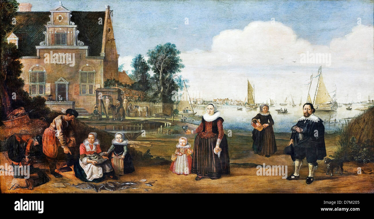 sind nicht Arentsz, Porträt einer Familie. Öl auf Holz. Hallwyl Museum, Schweden Stockfoto