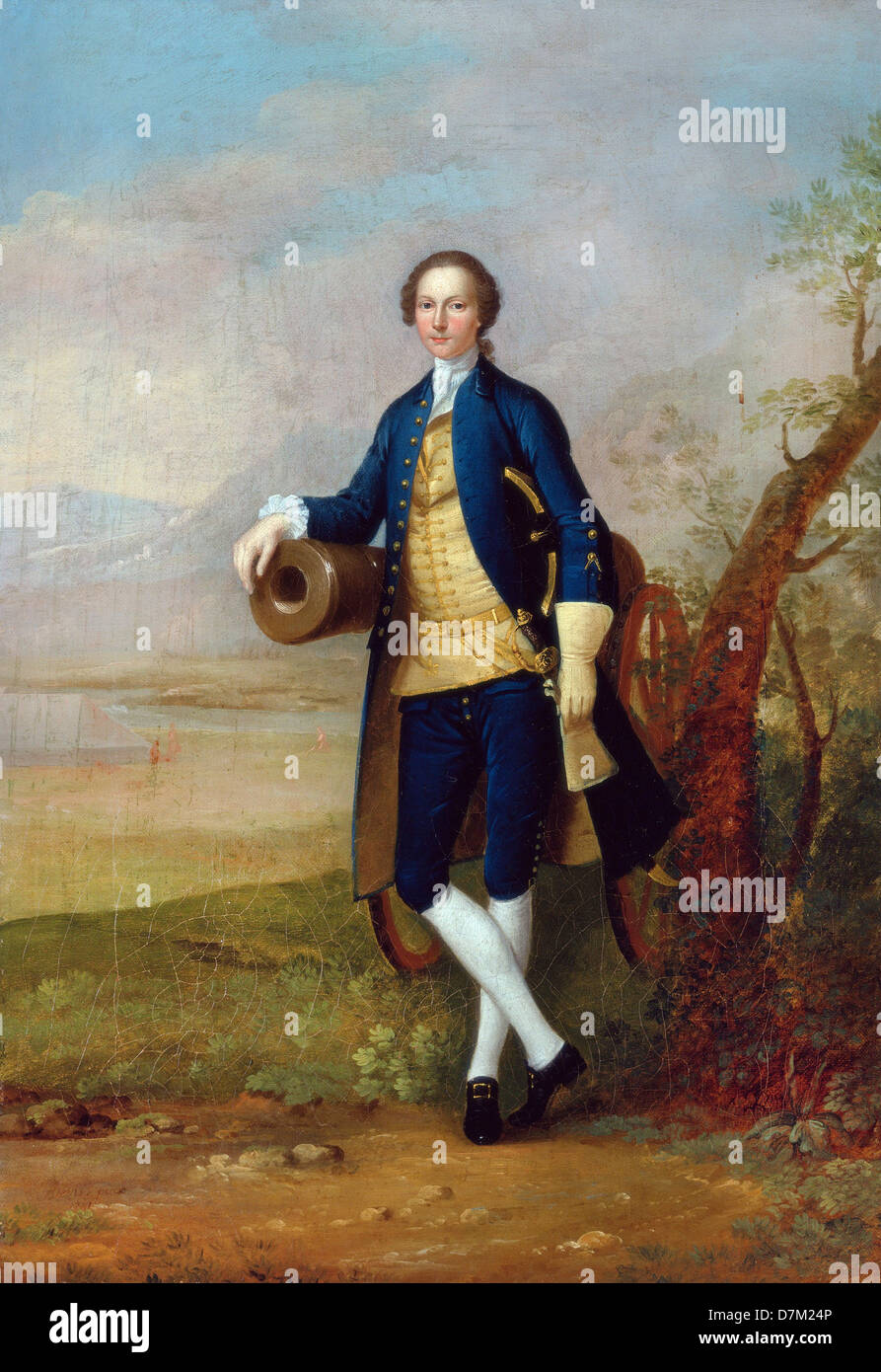 Arthur Devis, Gentleman mit einer Kanone 1741-Öl auf Leinwand. Yale Center for British Art, New Haven, Connecticut, USA. Stockfoto