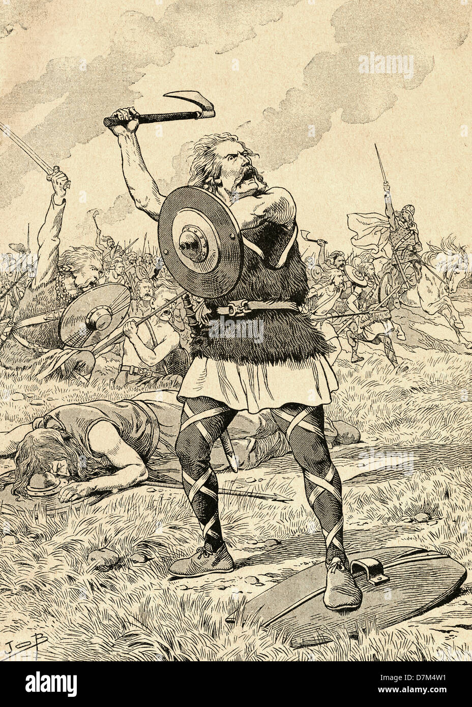 Die Schlacht von Tolbiac 496 kämpfte zwischen den Franken und den