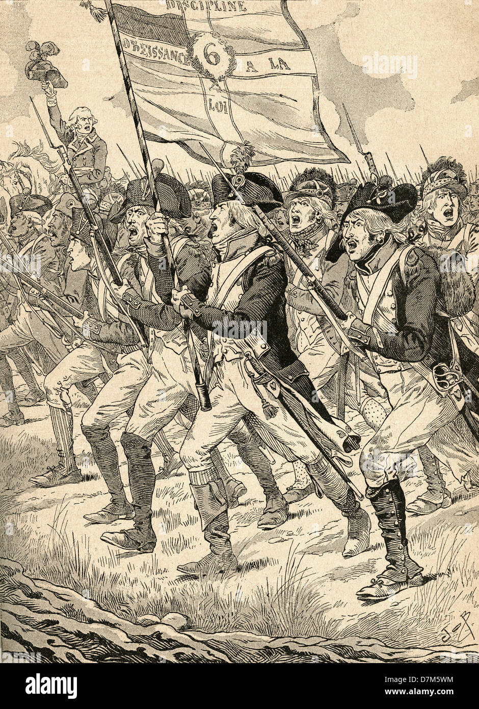 Die Schlacht von Valmy 1792 während der französischen revolutionären Kriege. Stockfoto