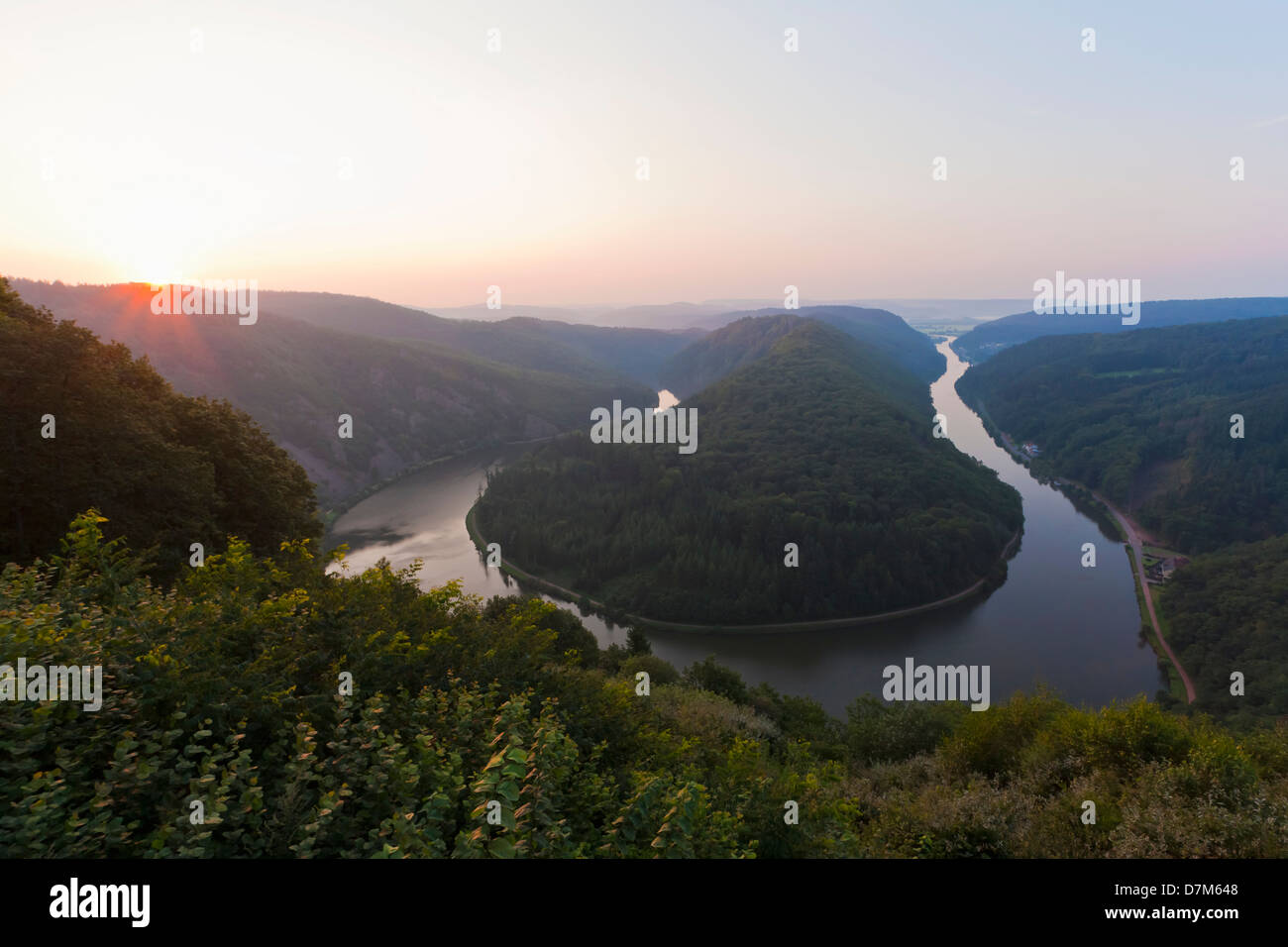 Deutschland, Saarland, Blick auf Fluss Saar Stockfoto