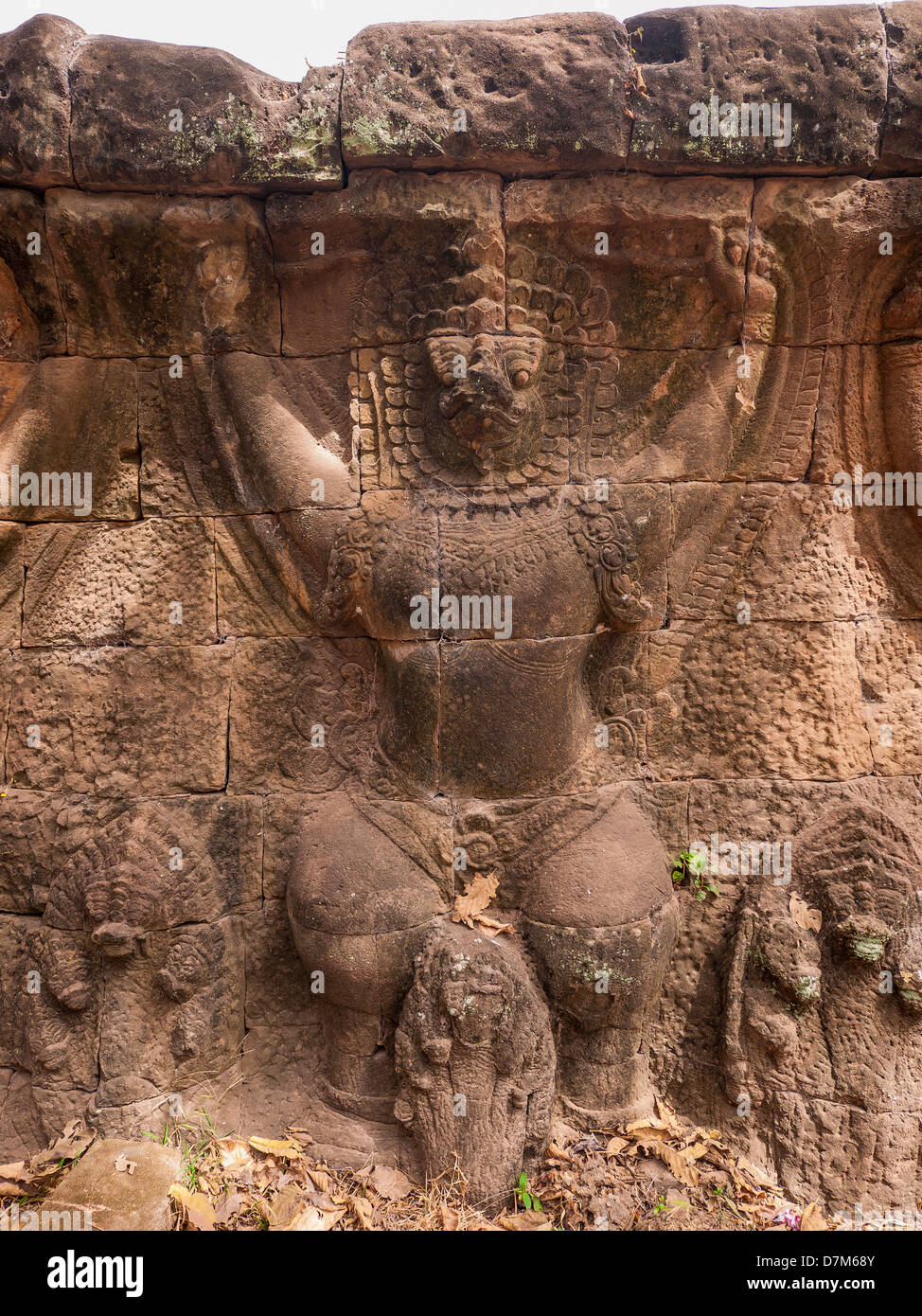 Garuda. Flachrelief. Terrasse der Elefanten. Angkor Thom. Kambodscha Stockfoto