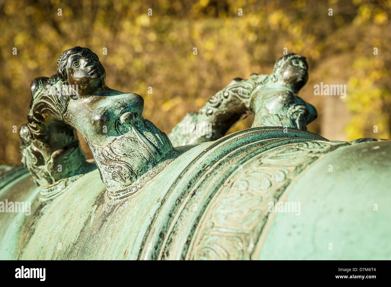 Detail des historischen Kanonen Schlauches an einem sonnigen Tag Stockfoto