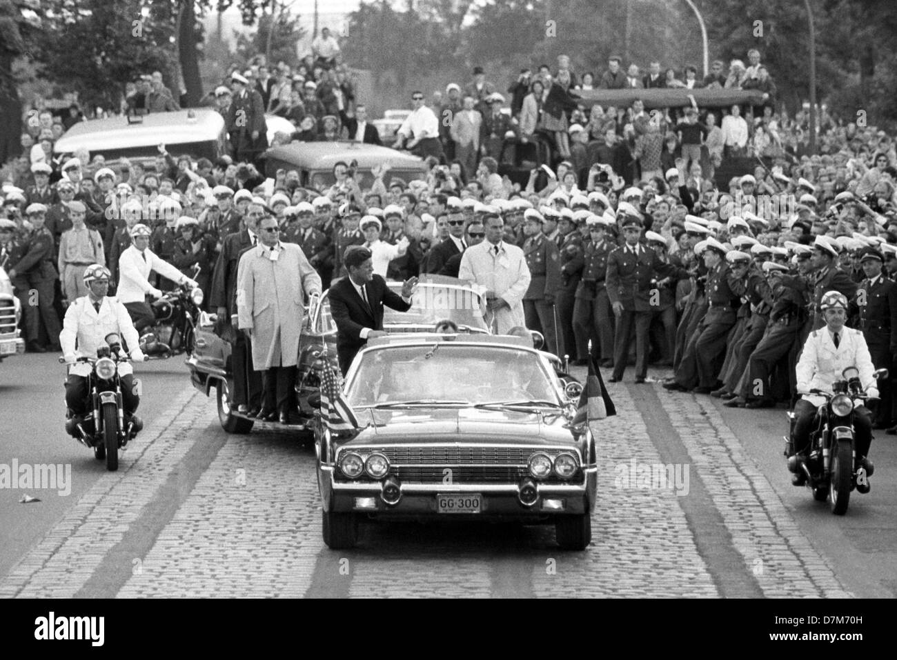 US-Präsident Kennedy am 26. Juni 1963 in Berlin. Stockfoto