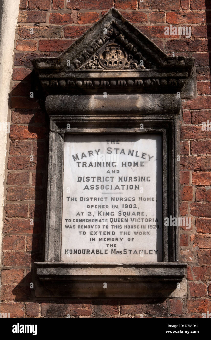 Gedenktafel in Castle Street, Bridgwater, Somerset, England, Vereinigtes Königreich Stockfoto