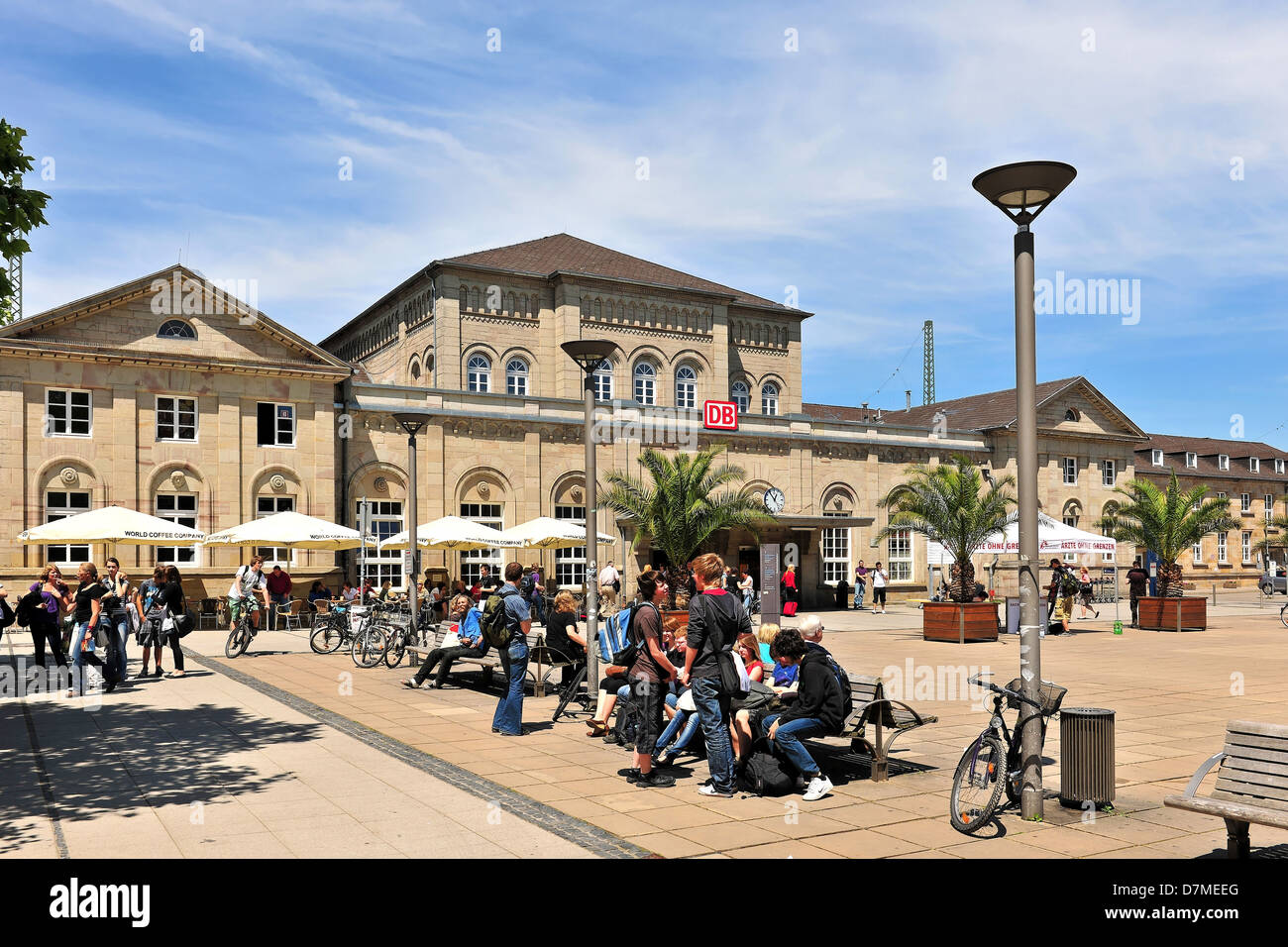 Der Bahnhof in Göttingen Hannoverscher Steinbau Stockfoto