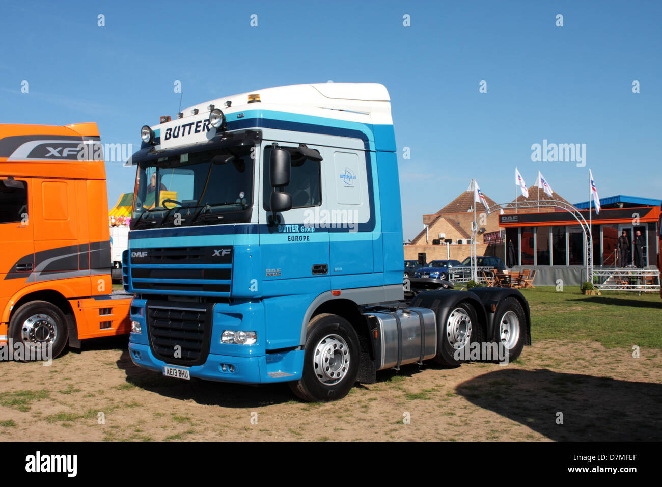 DAF XF LKW AE13 BHU von Peterborough 2013 Butter Group International Transport Truckfest betrieben Stockfoto