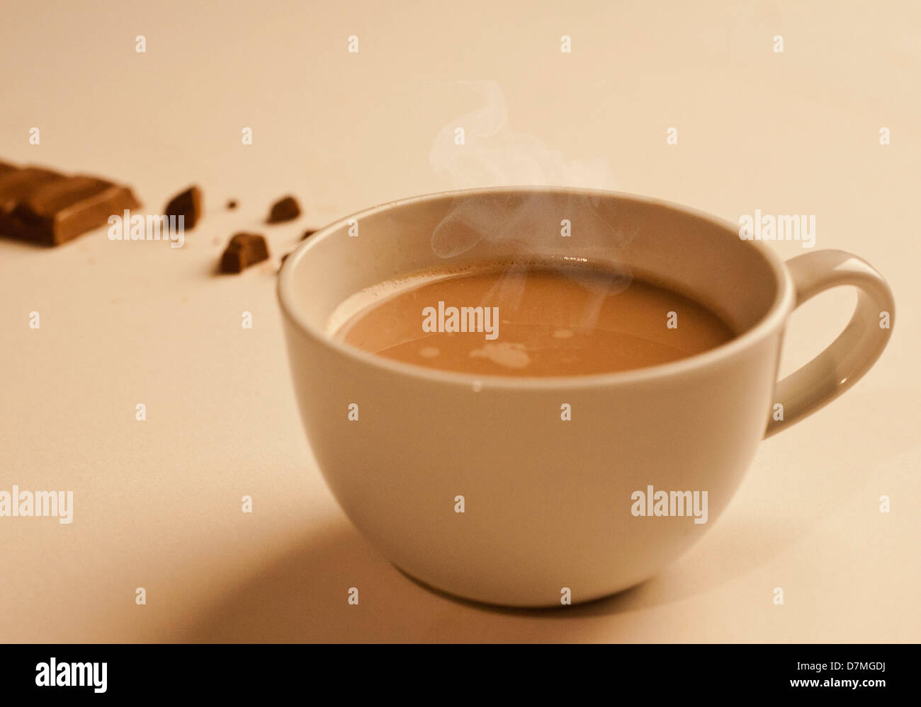 Bild einer Tasse heiße Schokolade Stockfoto