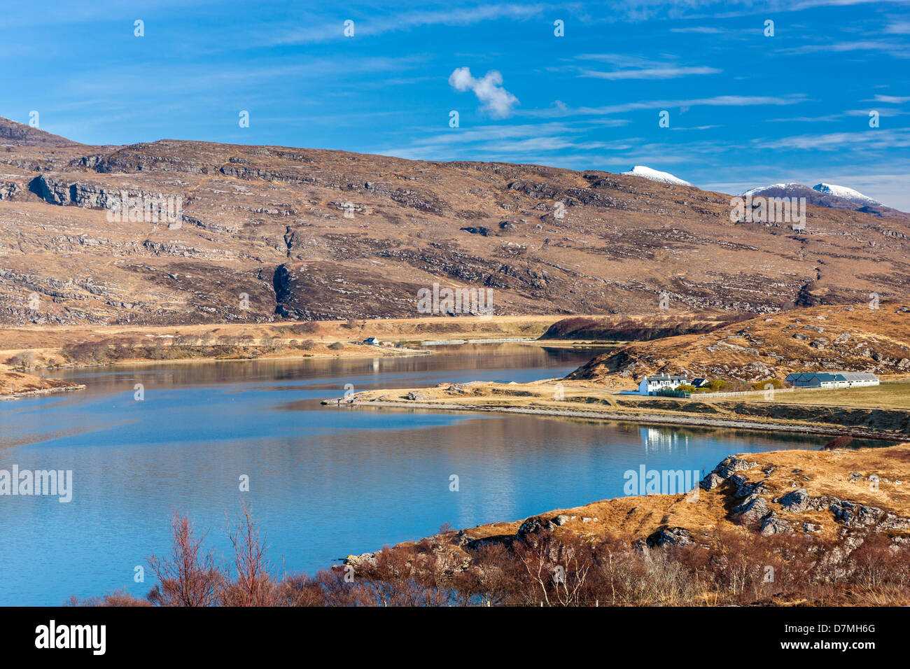 Ein Blick in Richtung Loch Kanaird, Ardmair, Highland, Schottland, UK, Europa. Stockfoto