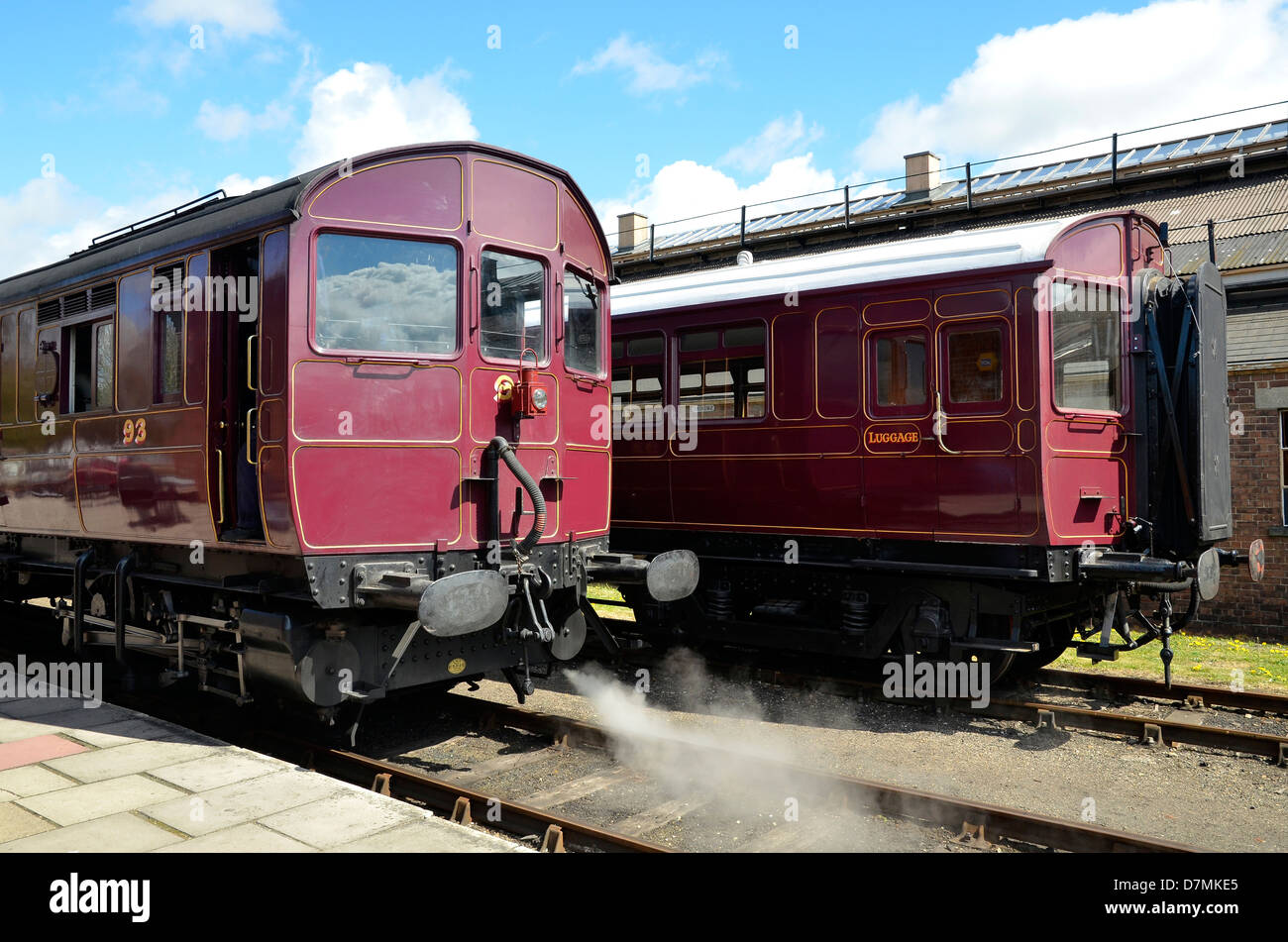 GWR Dampf Railmotor und Autotrailer, Didcot Railway Centre Basis wieder aufgebaut. Der Vorläufer der modernen Züge Triebzug. Stockfoto