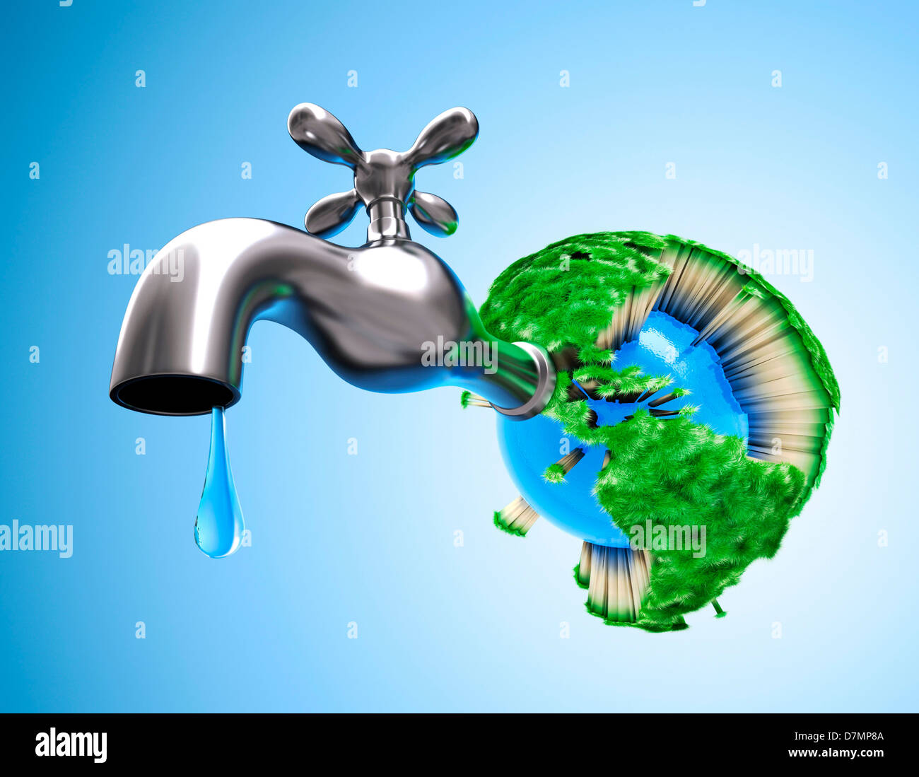 Globale Wasserknappheit, konzeptuellen Kunstwerk Stockfoto