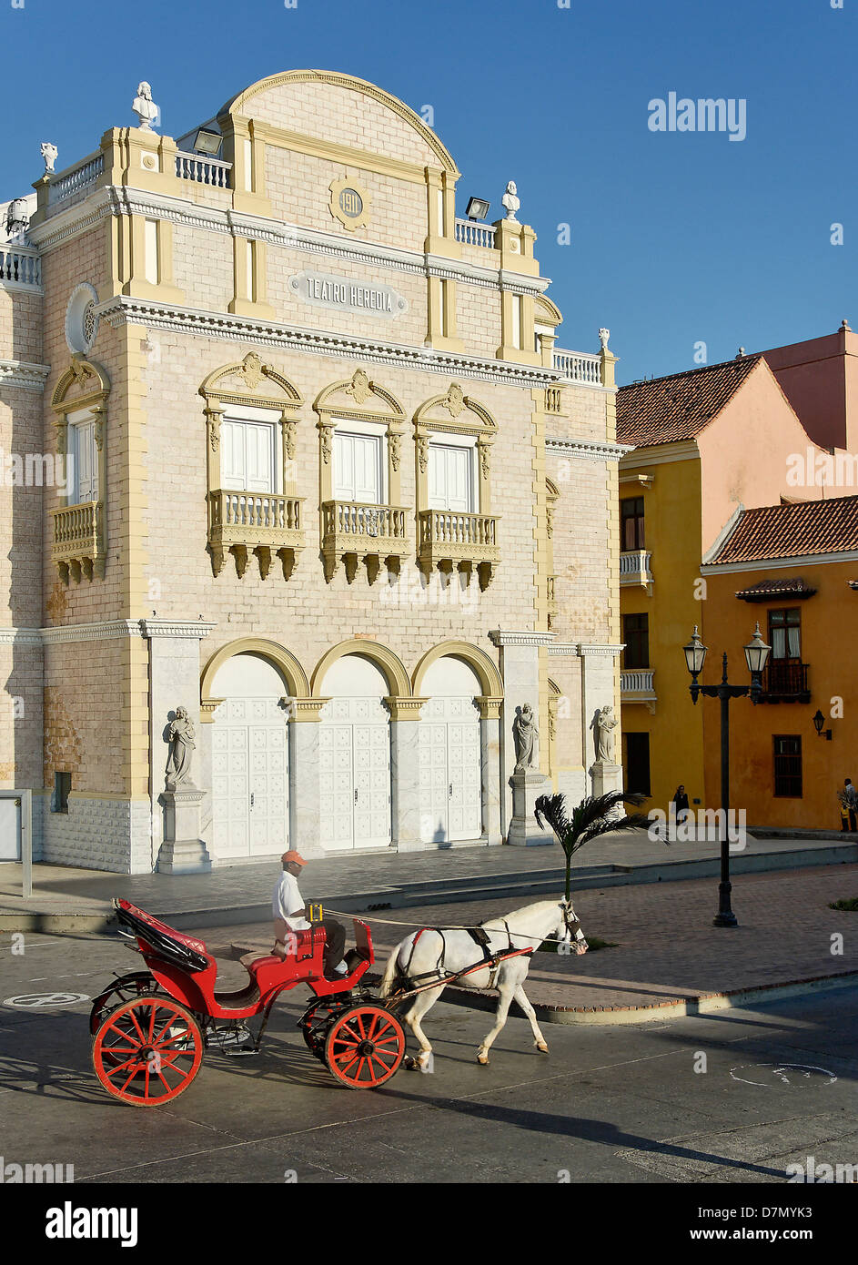 Teatro Adolfo Mejía (Heredia), Cartagena, Kolumbien. Stockfoto