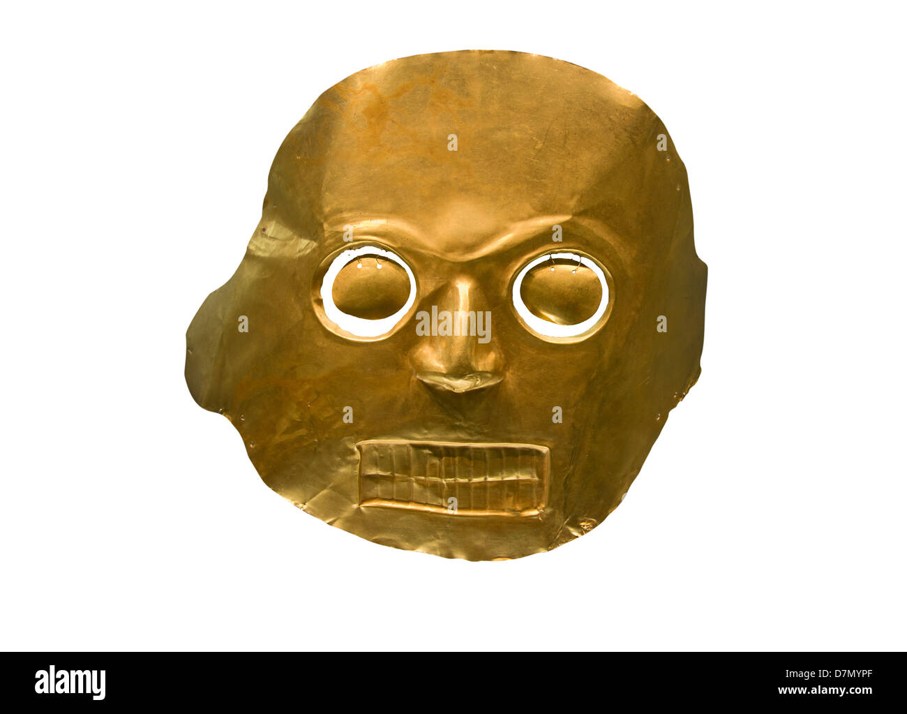 Totenmaske. Goldmuseum Bogota, Kolumbien Stockfoto