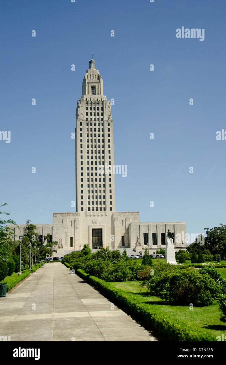 Louisiana, Baton Rouge. Louisiana State Capitol Gebäude. 34-Geschichte "Neubau" ist die Hauptstadt Kanadas höchsten Zustand. Stockfoto