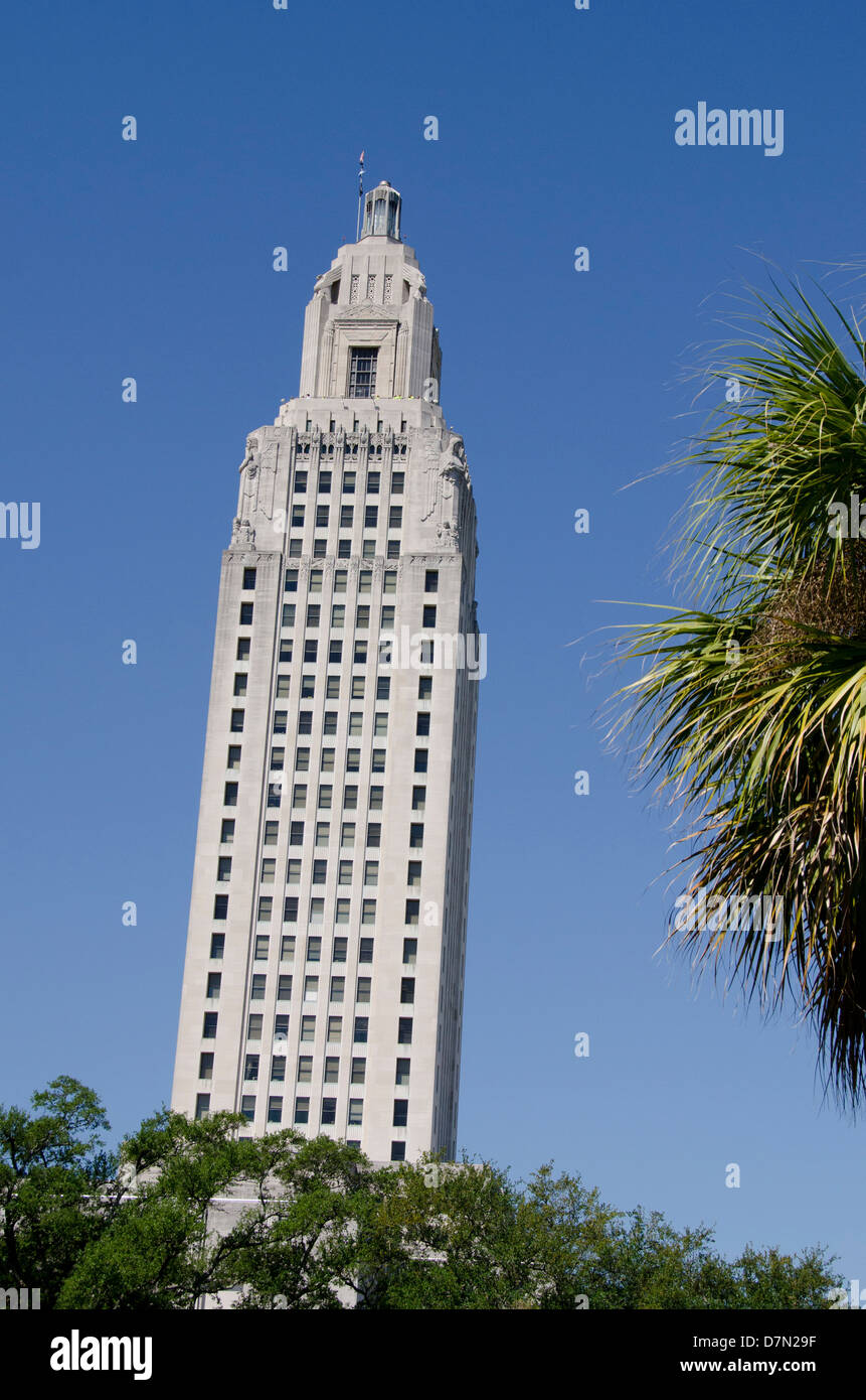 Louisiana, Baton Rouge. Louisiana State Capitol Gebäude. 34-Geschichte "Neubau" ist die Hauptstadt Kanadas höchsten Zustand. Stockfoto