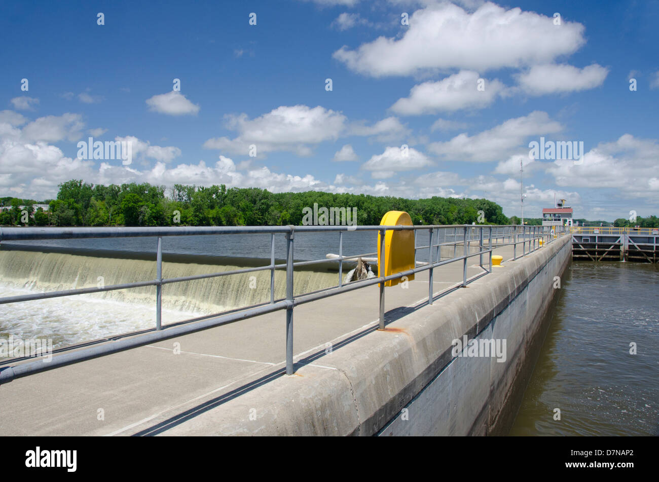New York, Troy. Hudson River, Bundes-Sperre. Stockfoto