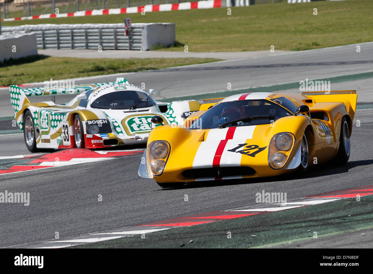 Gruppe C-Rennen und historische Sportwagen Praxis in Barcelona Katalonien klassische Wiederbelebung, Montmelo Schaltung, April 2013 Stockfoto