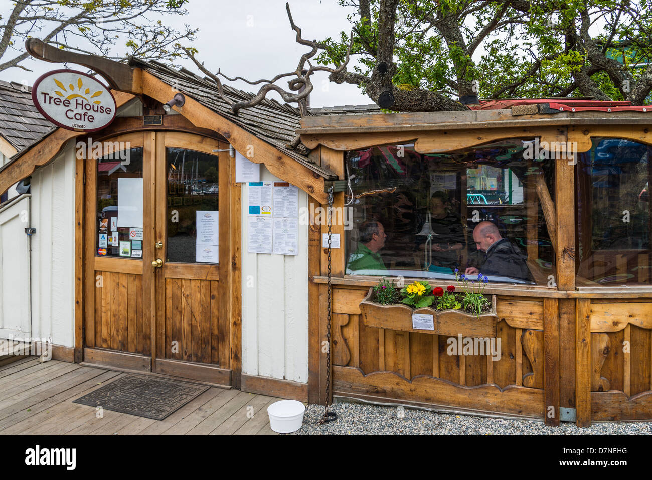 Das Baumhaus-Café, Salt Spring Island, Britisch-Kolumbien, Kanada Stockfoto