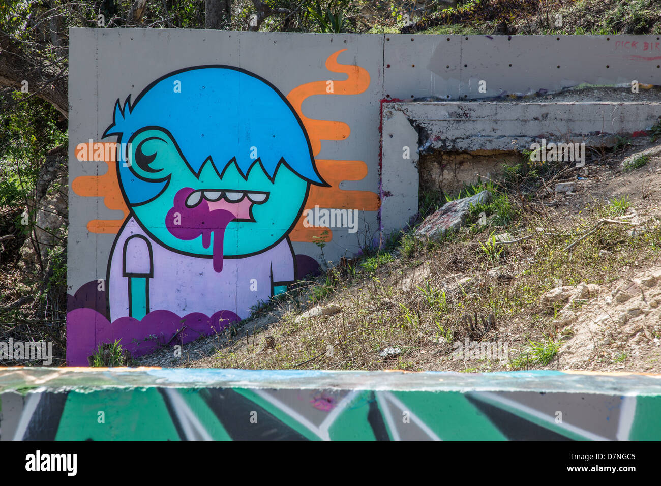 Kunst aus der Hoffnung (helfen anderen Menschen überall) Outdoor-Galerie / Graffiti park in Austin, Texas Stockfoto