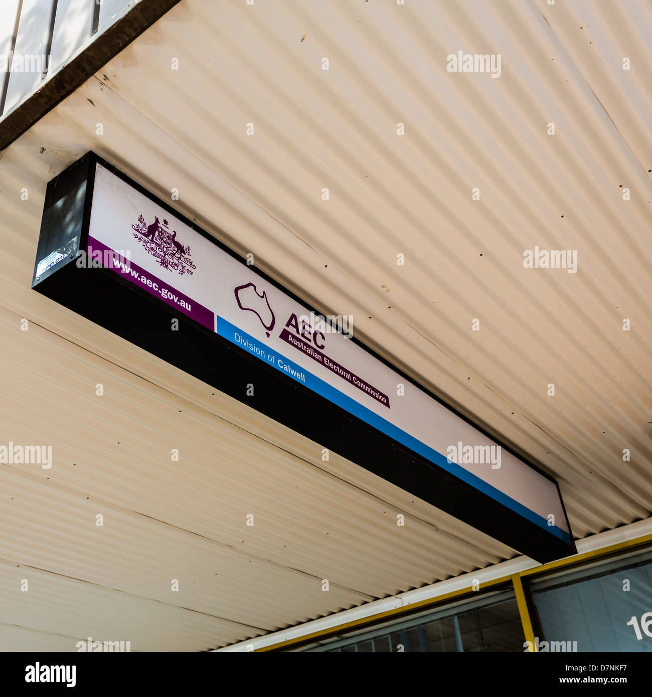 Australische Wahlkommission Kommission (AEC) Büro Zeichen in Sunbury, Victoria, Australien für Division von Casey Stockfoto