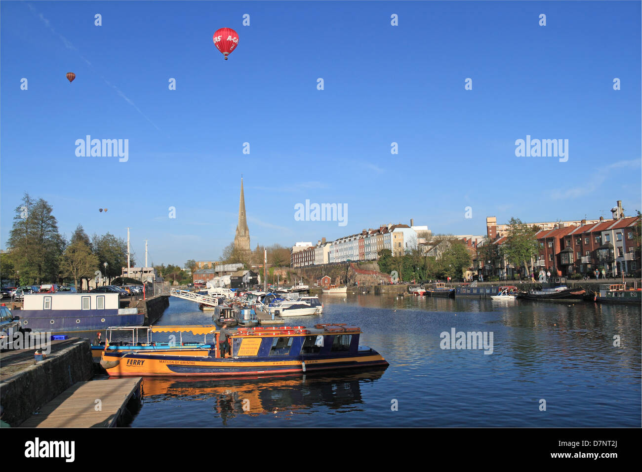 St Mary Redcliffe Turm von Prince Street Bridge, Floating Harbour, Bristol, England, Großbritannien, Deutschland, UK, Europa Stockfoto