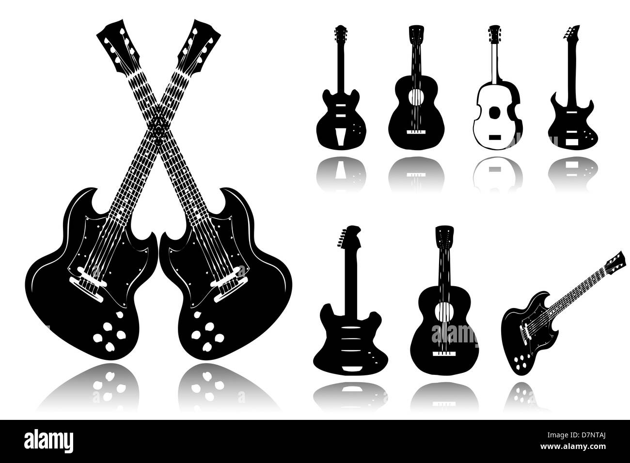 Gitarre-Kollektion-design Stockfoto