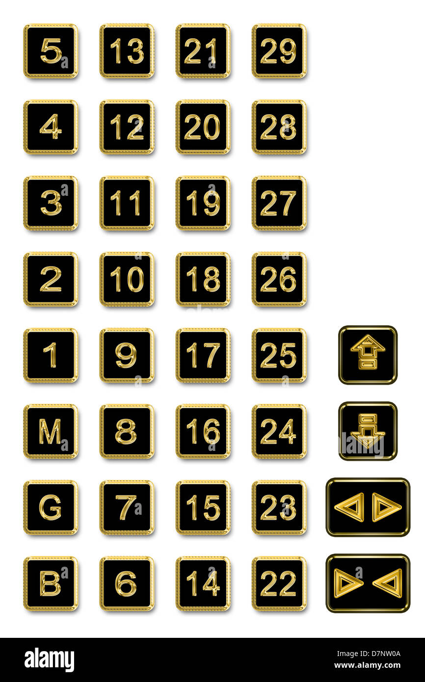 Schaltfläche "schwarz und gold" Stockfoto