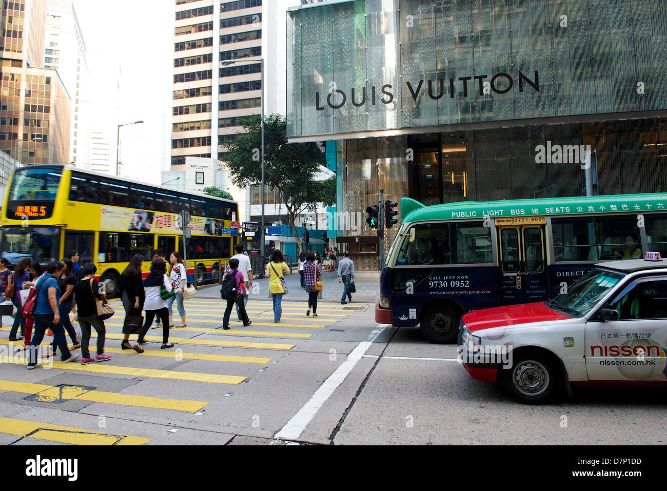 Central, Hong Kong auf einer belebten Samstag Nachmittag. Stockfoto