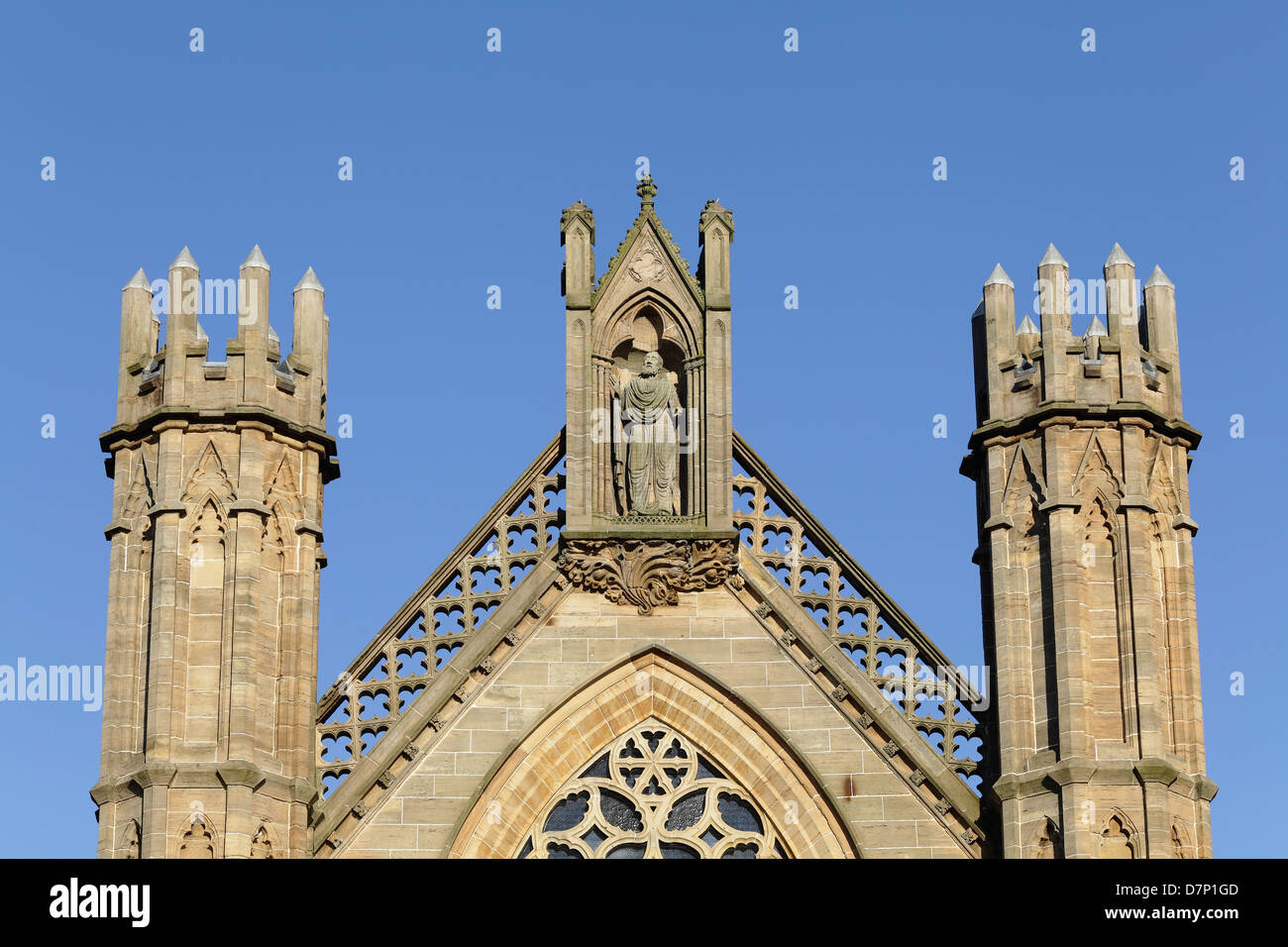 Detail der Kathedrale von St. Andreas in der römisch-katholischen Erzdiözese von Glasgow, Clyde Street, Schottland, Vereinigtes Königreich Stockfoto