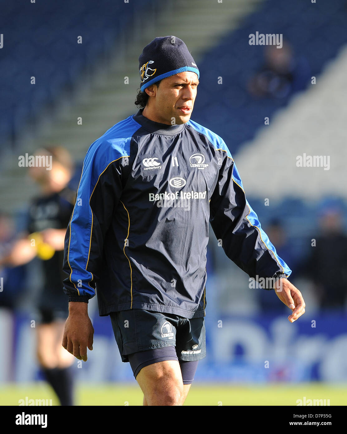 27.10.2012 Dublin, Irland. ISA Nacewa, Leinster, vor dem RaboDirect PRO12 Semi Final Spiel zwischen Leinster und Glasgow Warriors aus der Royal Dublin Society. Stockfoto