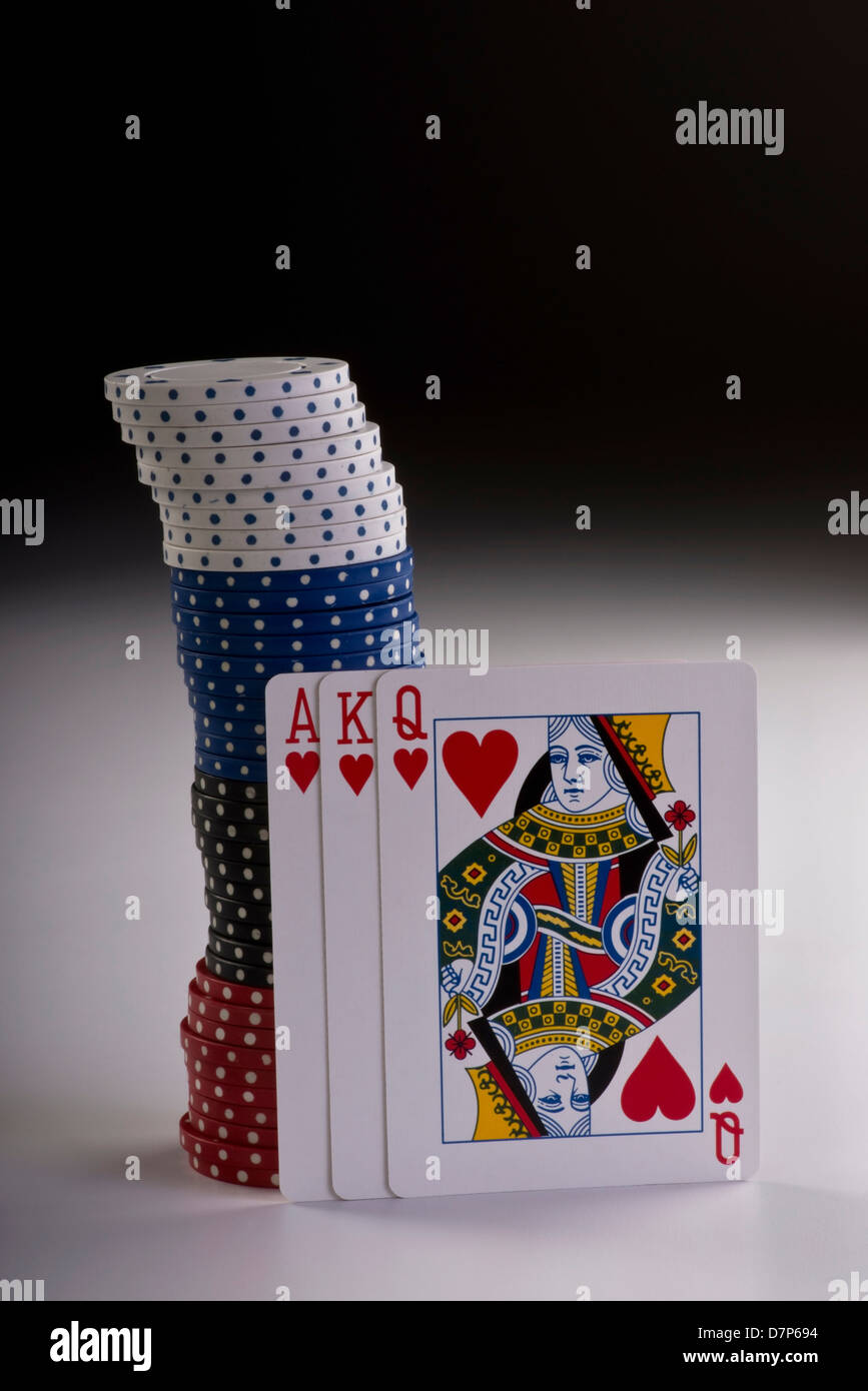 Blackjack-Karten-Hand. Stockfoto