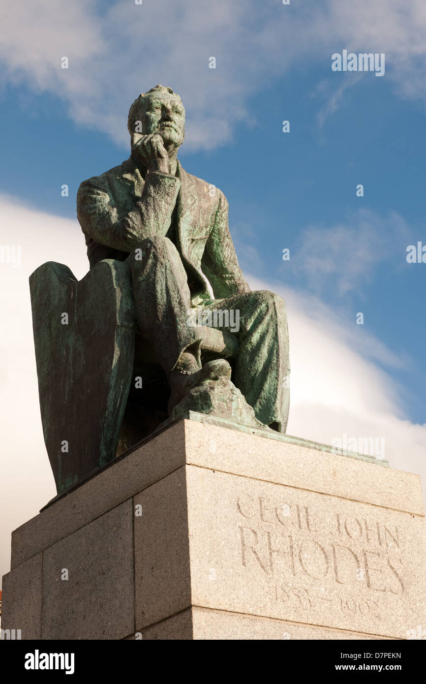 Statue von CJ Rhodos am UCT, University of Cape Town, Südafrika Stockfoto