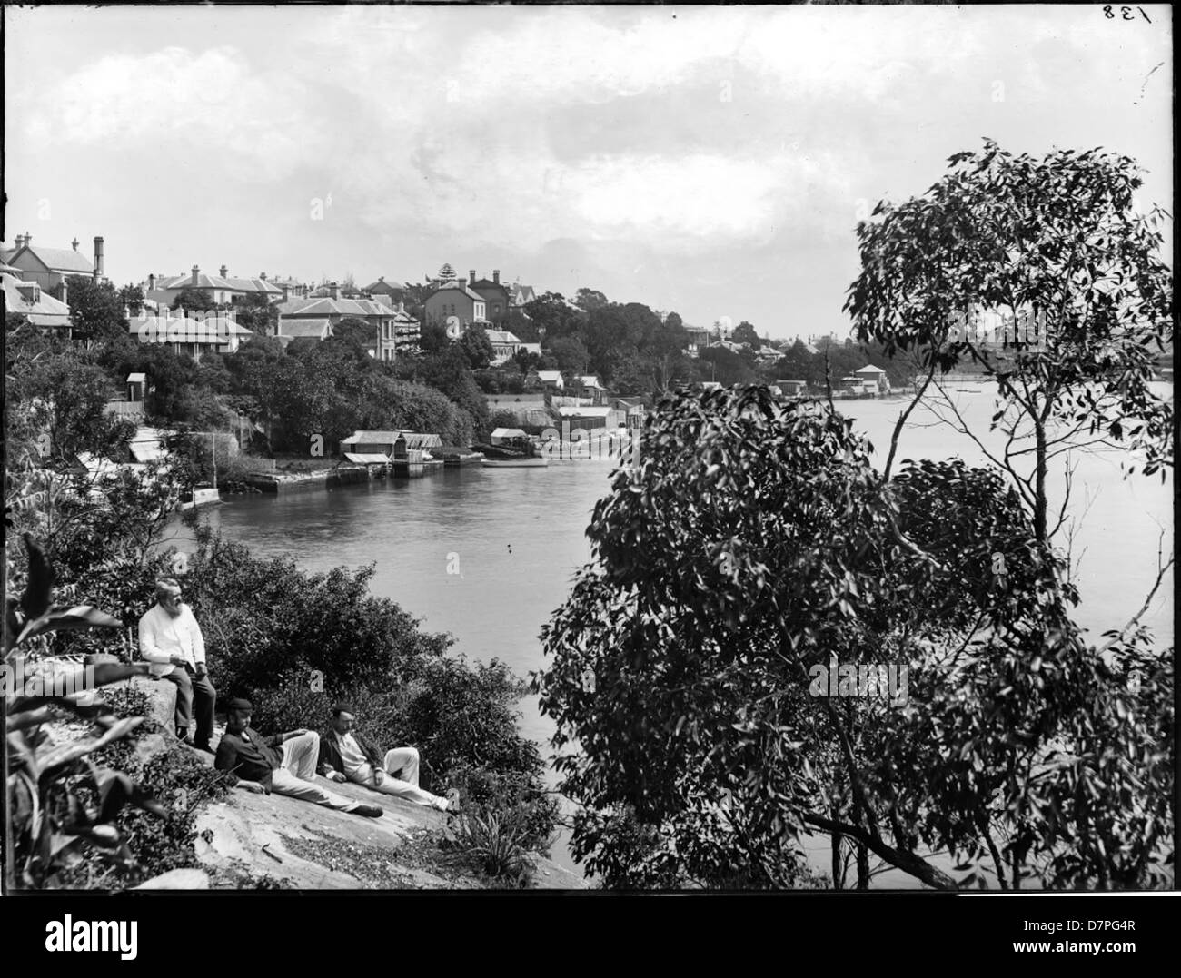 Sydney Harbour Seite Szene, Föderation Stil Häuser Stockfoto