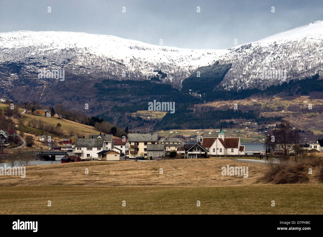 alte hölzerne Dorf in Norwegen Stockfoto