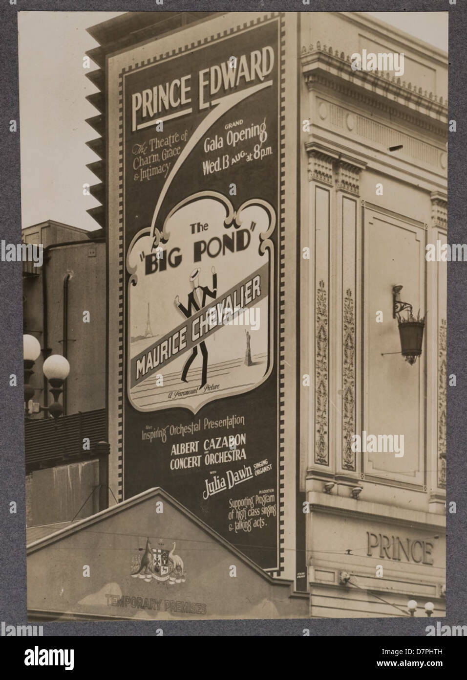 Große Wand Zeichen Werbung des Films "The Big Pond", 1930 Stockfoto