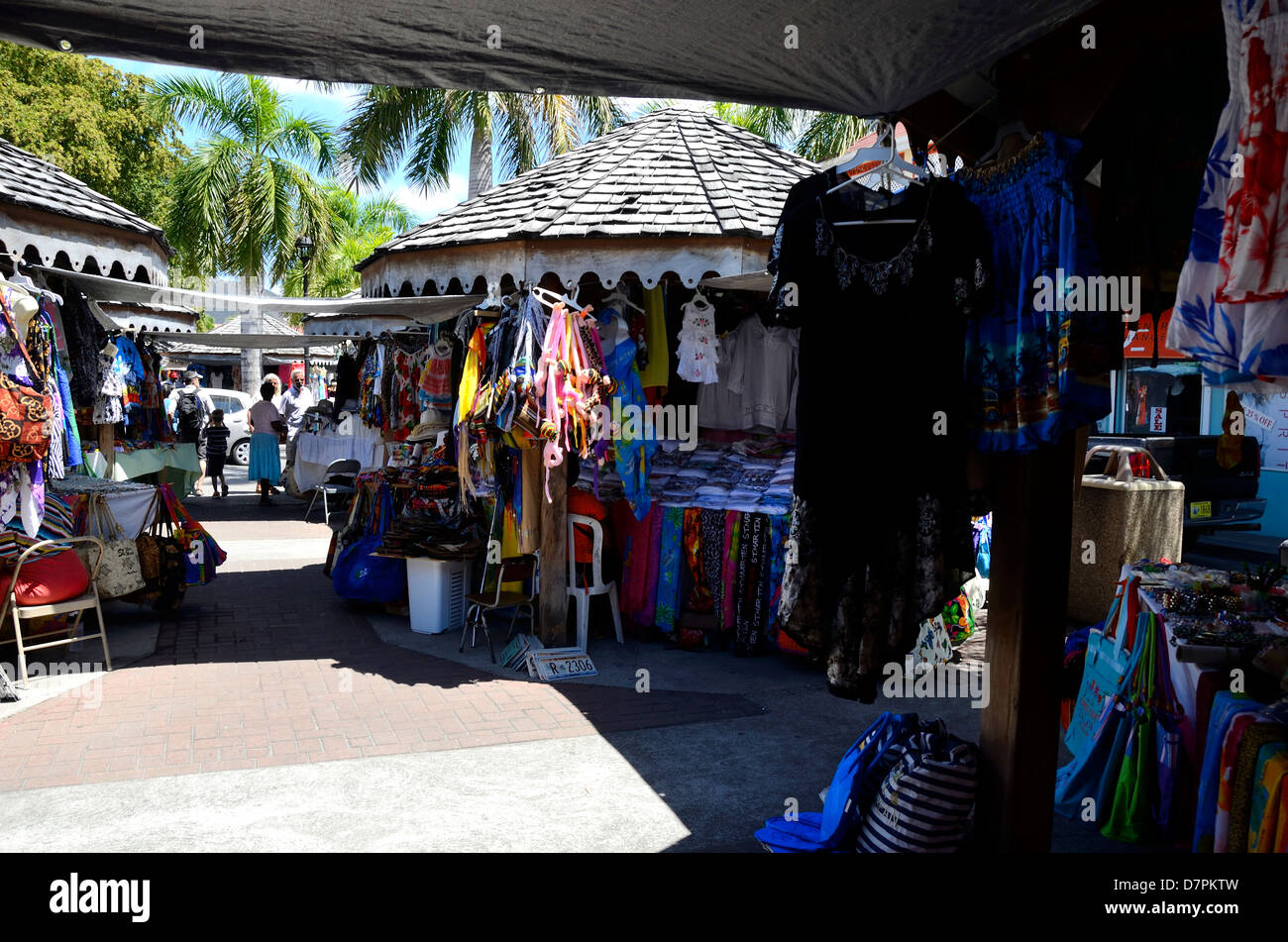 Marktplatz einkaufen in Philipsburg, St.Maarten, Niederländische Antillen Stockfoto