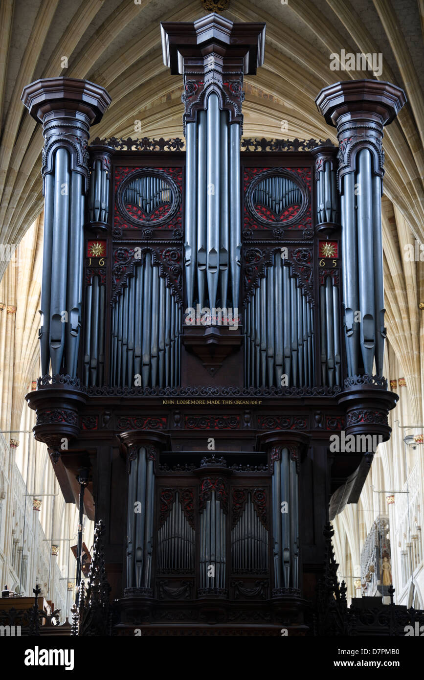 Orgel der Kathedrale von Exeter Stockfoto