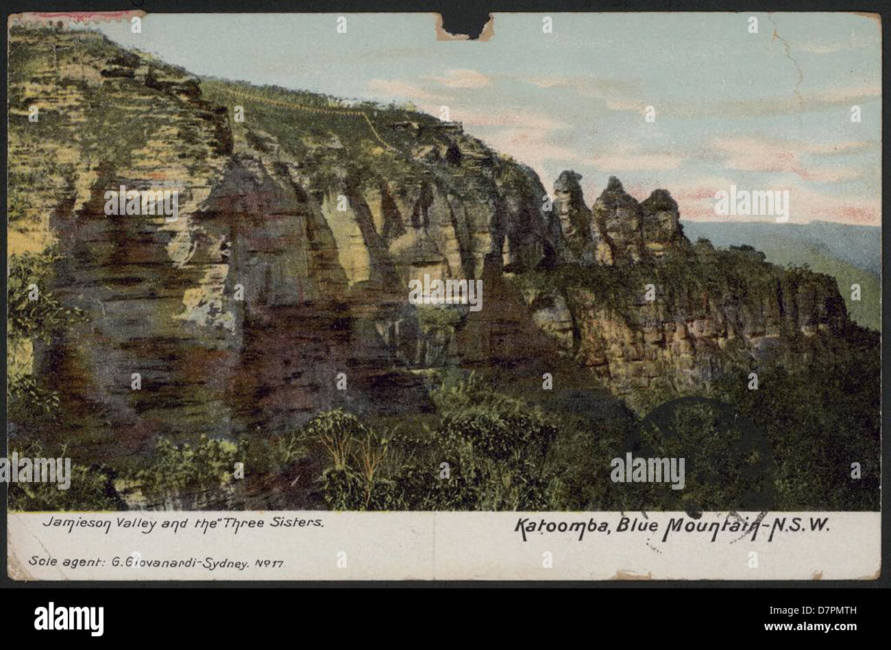 Jamieson Tal und die drei Schwestern, Katoomba, 1908 Stockfoto