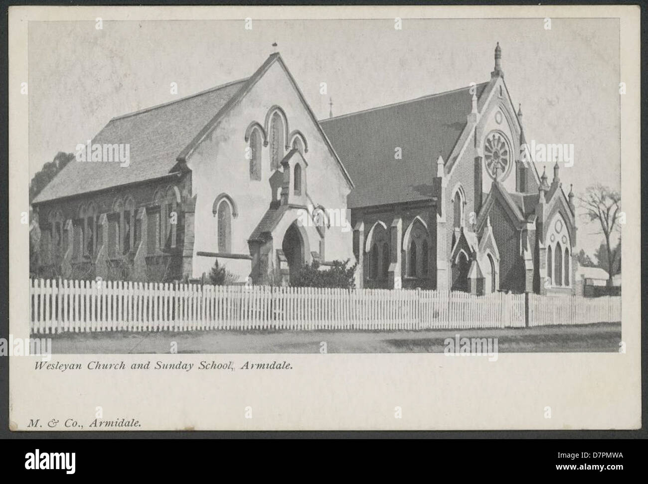 Wesleyan Kirche und Sonntagsschule, Armidale, 1908 Stockfoto
