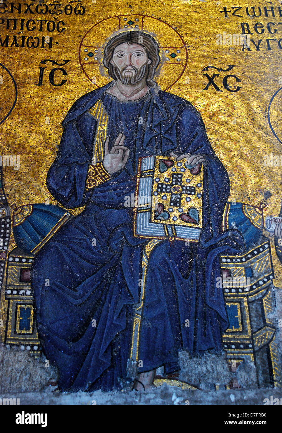 Orthodoxe Mosaik in der Hagia Sophia, Istanbul, Türkei Stockfoto