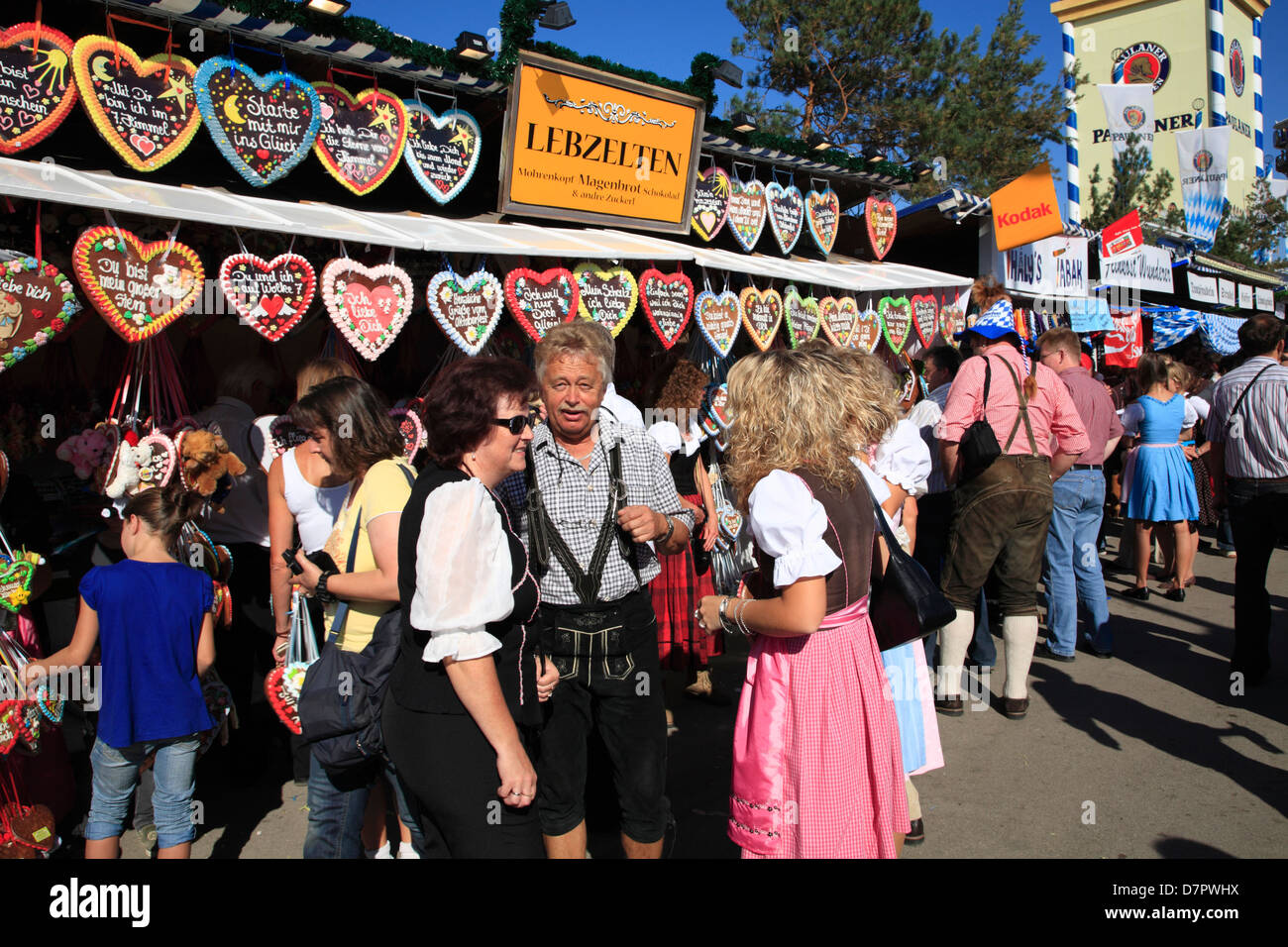 Oktoberfest, Lebkuchen Staal am Festplatz Theresienwiese, München, Bayern, Deutschland Stockfoto