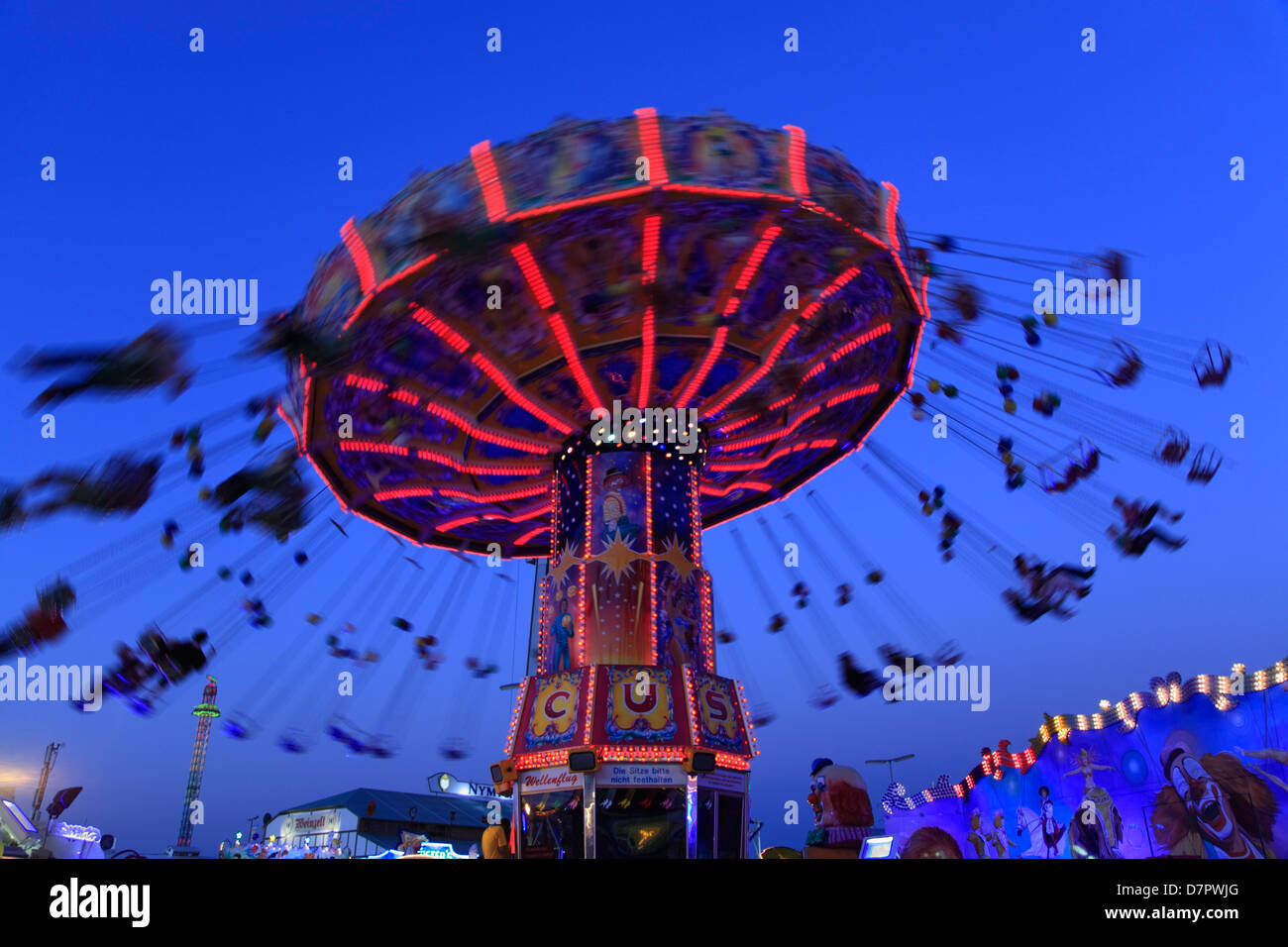 Oktoberfest, Theresienwiese, Traditionelles Kettenkarrussel, Kettenkarussell, Karussell, München, Bayern, Deutschland Stockfoto