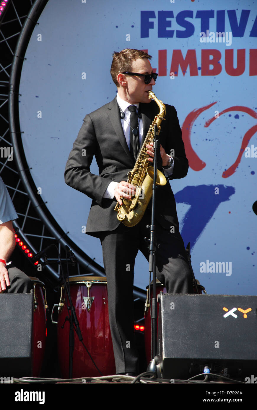 Benjamin Herman und neue coole Kollektiv auf 2013 Bevrijdingsfestival Limburg Niederlande Stockfoto