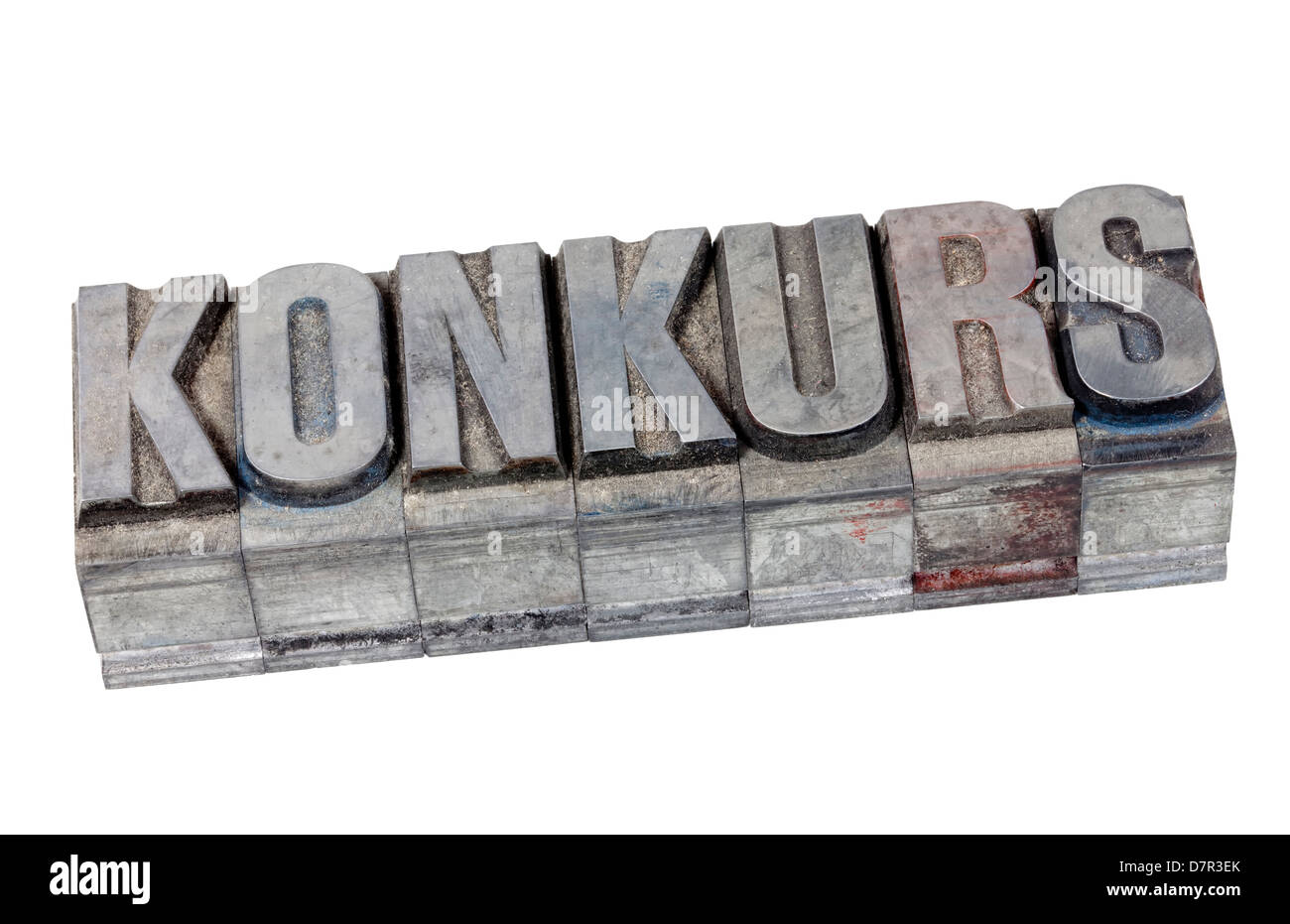 Metall-Einstellung, alte Briefe Blei für Buchdruck drucken Stockfoto