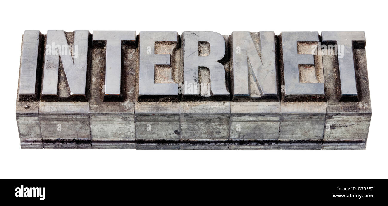 Metall-Einstellung, alte Briefe Blei für Buchdruck drucken Stockfoto