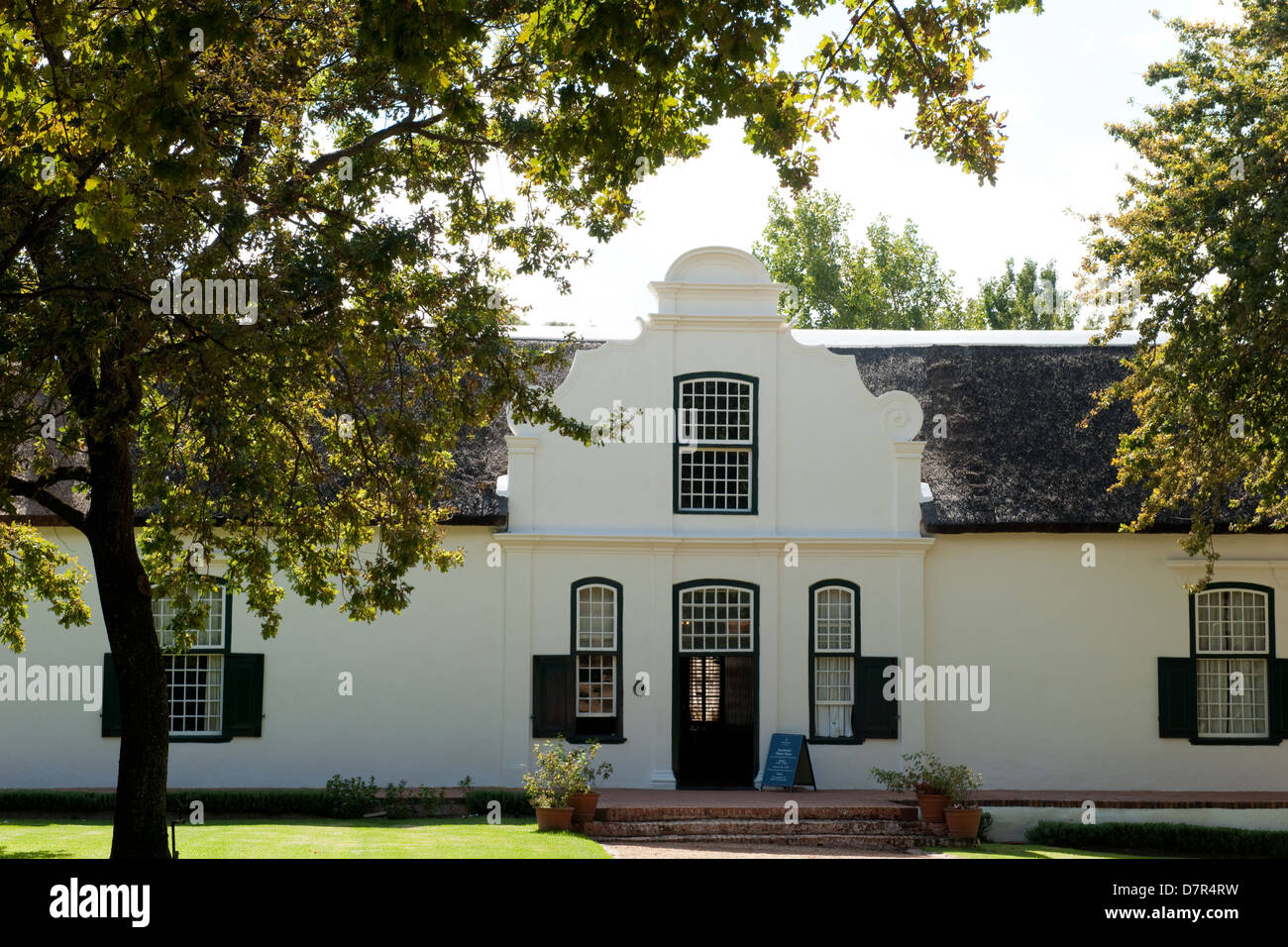 Cape niederländischen Herrenhaus, Weingut Boschendal Franschhoek, Südafrika Stockfoto