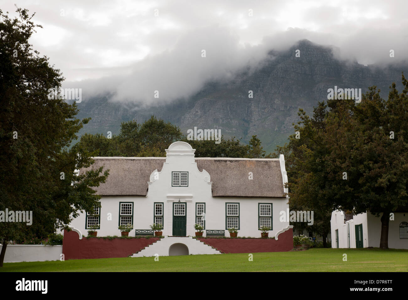 Cape niederländischen Herrenhaus, Rustenberg Wine Estate, Stellenbosch, Südafrika Stockfoto