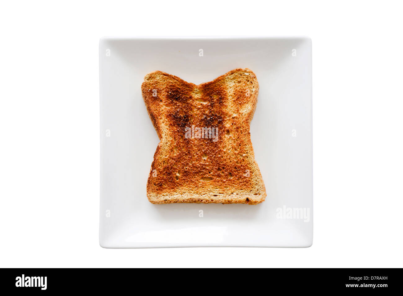 Toast auf einem weißen Teller Stockfoto