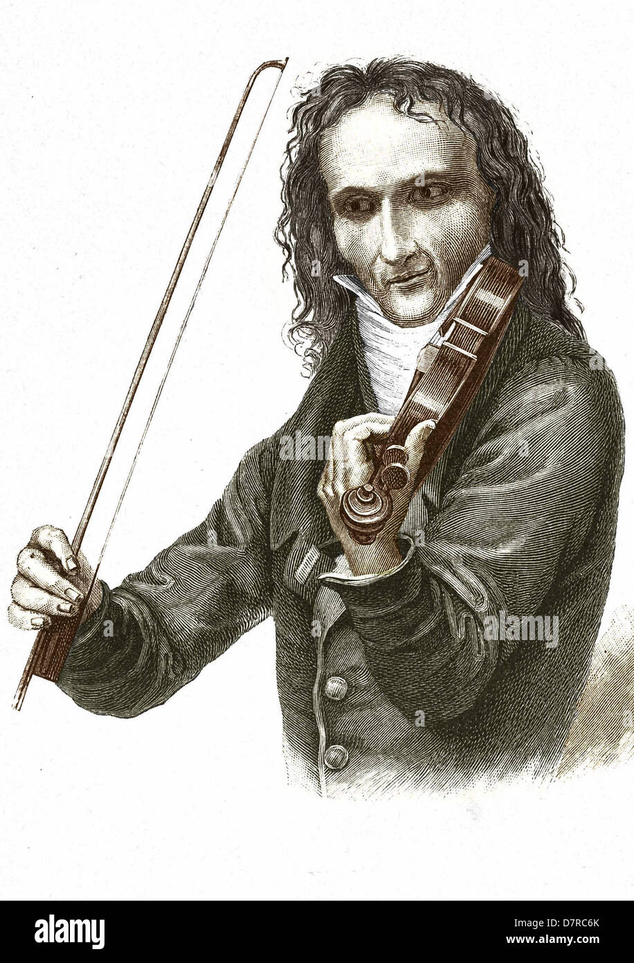 Niccolo Paganini spielt auf seiner Stradivari Stockfotografie Alamy